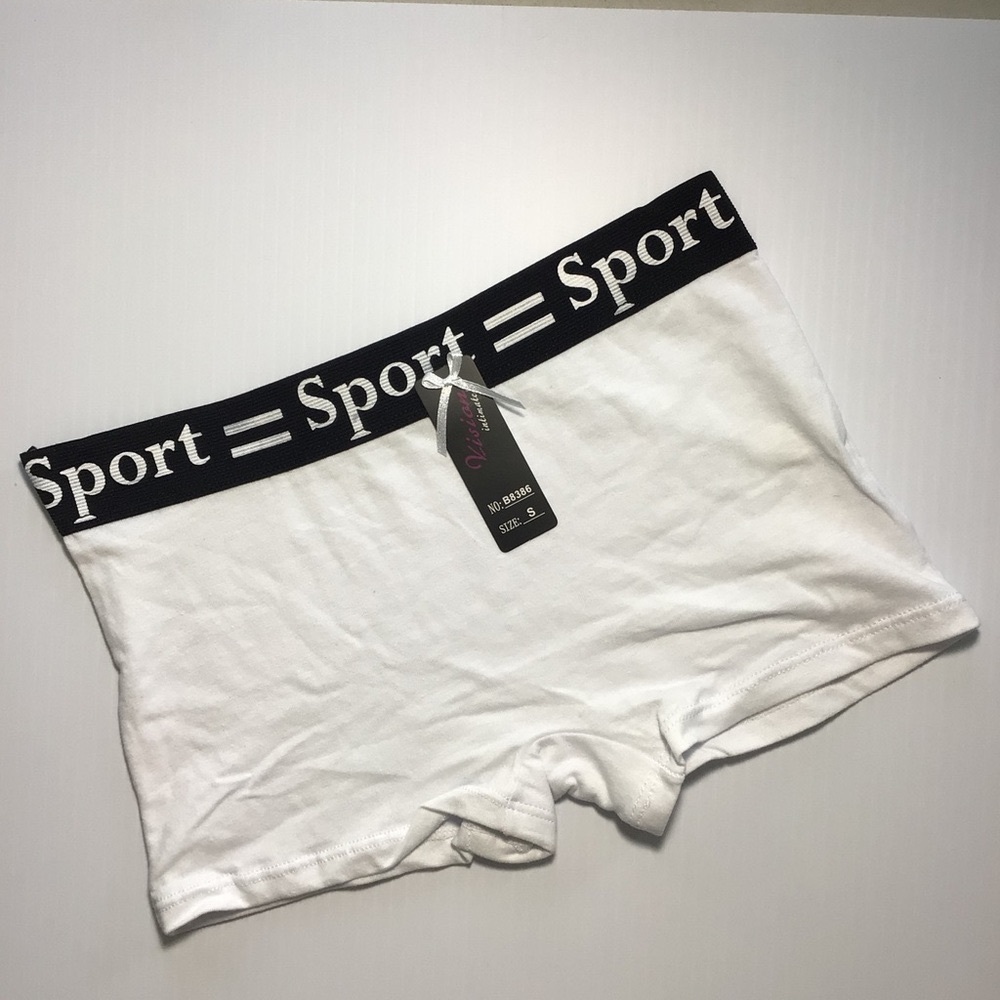 Vision Intimate SPORT White Boy Shorts Panties Underwear - Size Small